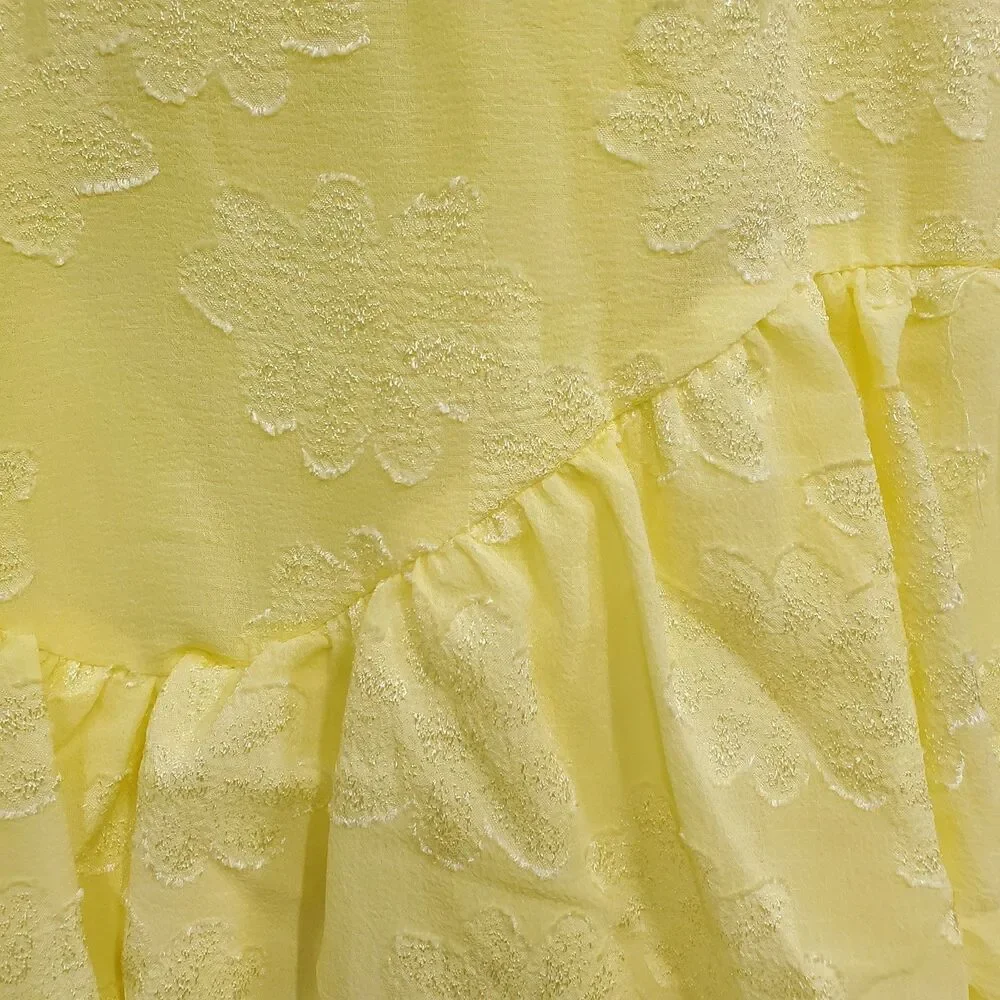 Wild Fable Women's Dress Yellow Game Day Ruffle Mini Skater Tiered NWT Size XXL - Picture 6 of 9